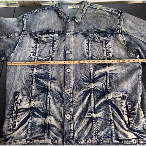 Vintage 90's Evolution in Design Acid Wash Denim Jacket Big & Tall 6XL NWT - Picture 10 of 12